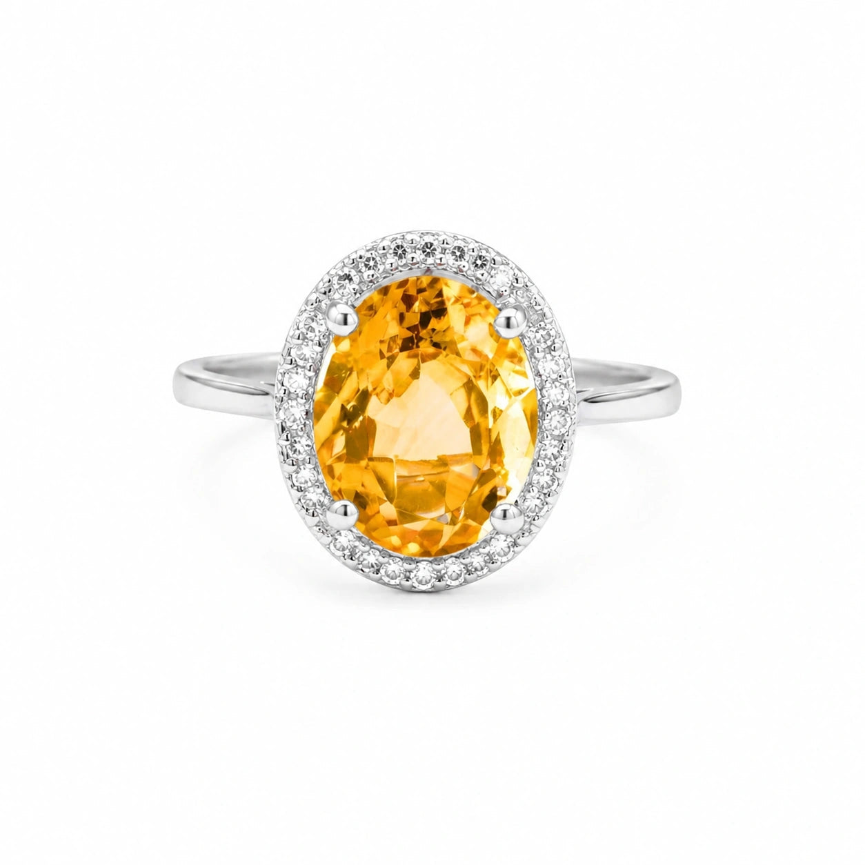 White Gold Diamond & Citrine — Diodata