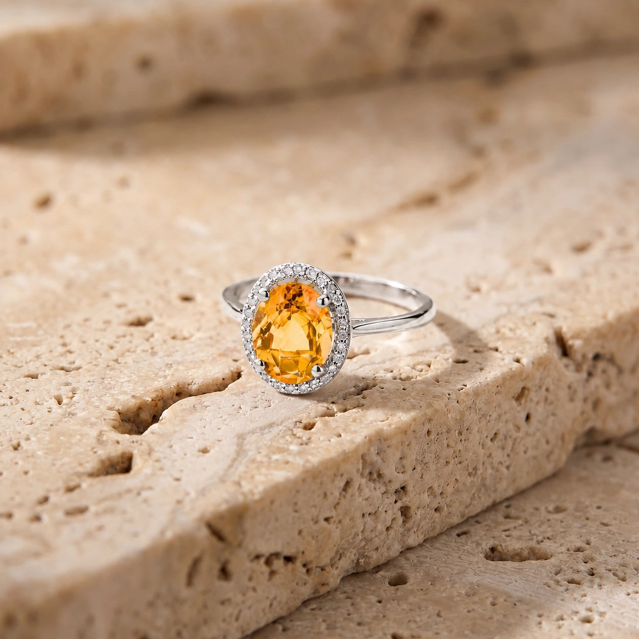 White Gold Diamond & Citrine — Diodata