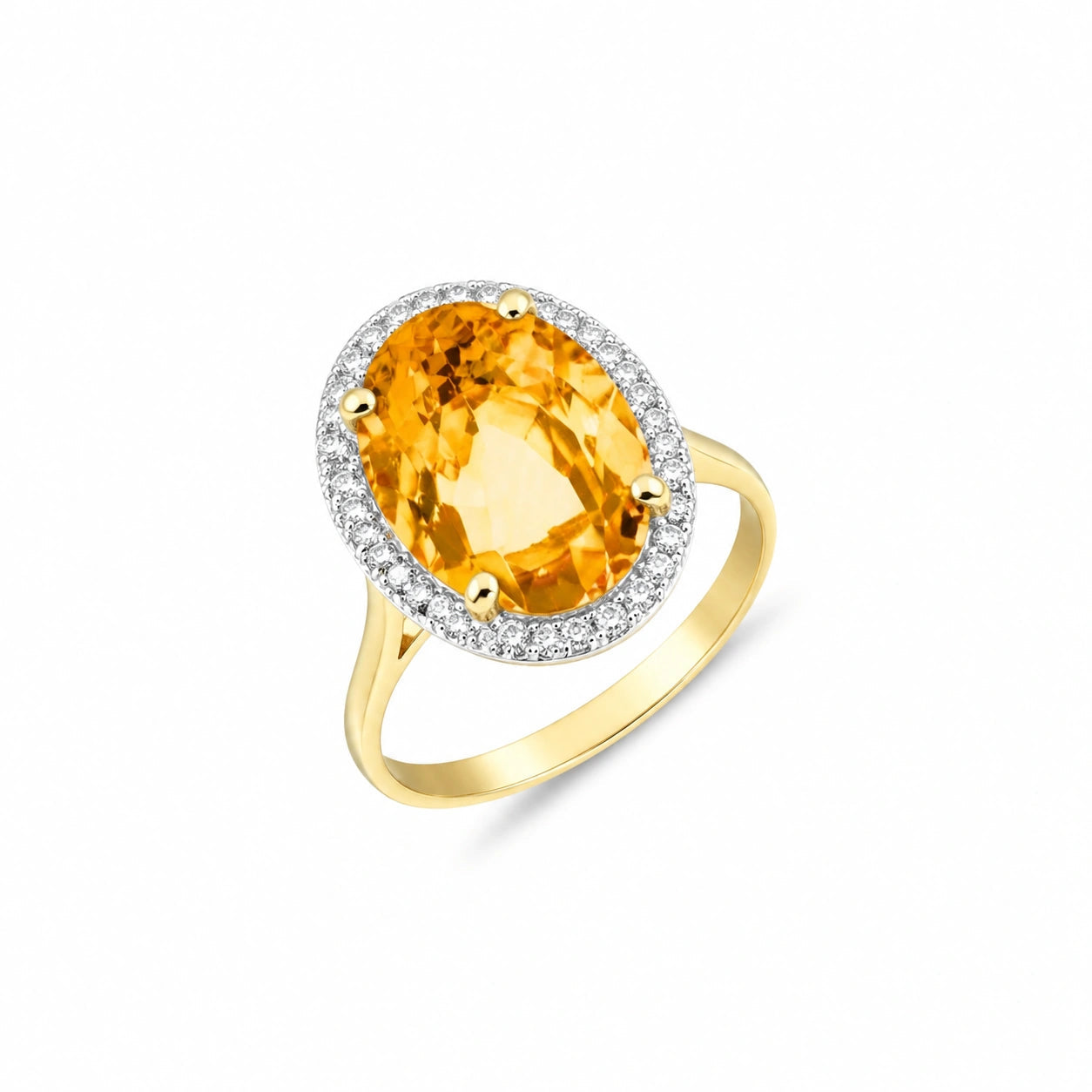Yellow Gold Diamond & Citrine — Diodata