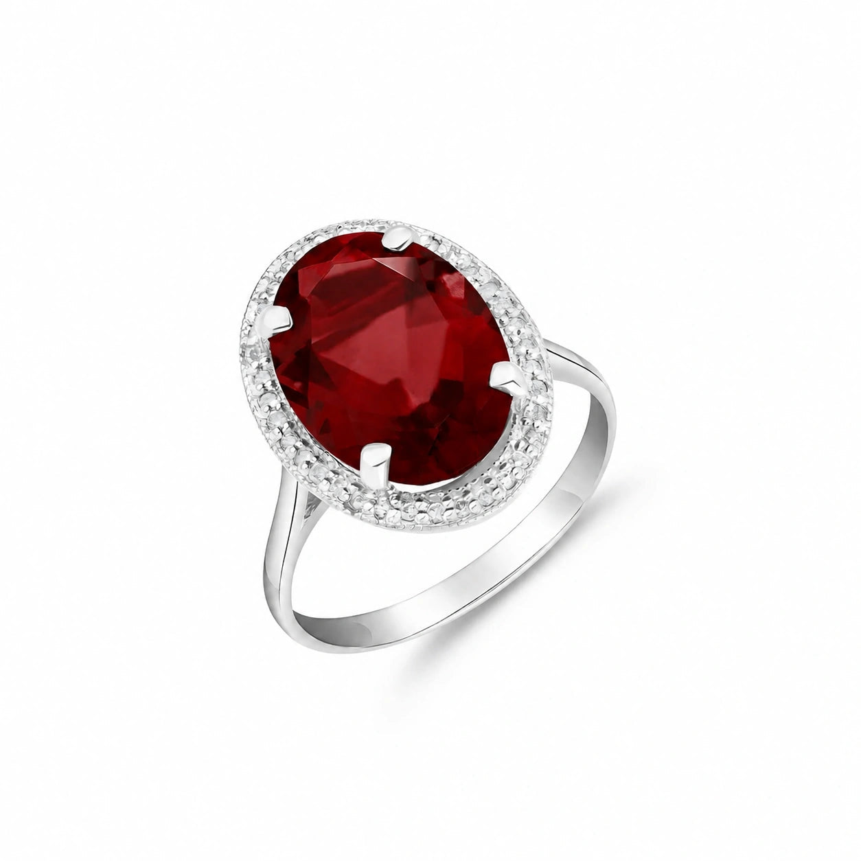 White Gold Diamond & Garnet — Diodata
