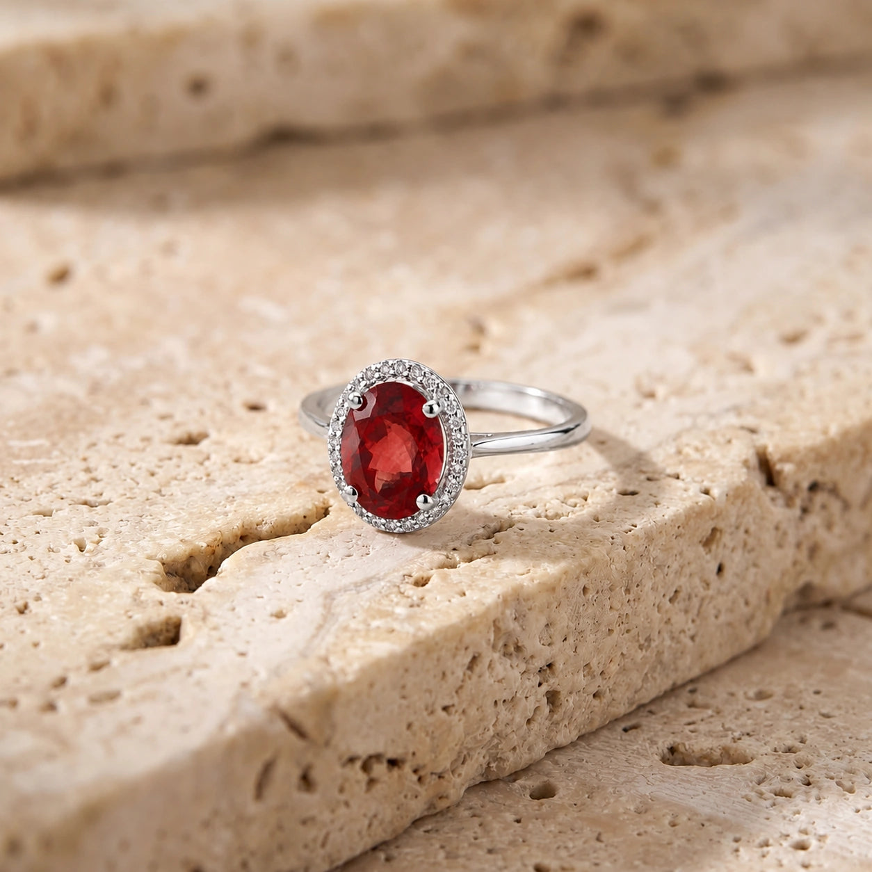 White Gold Diamond & Garnet — Diodata
