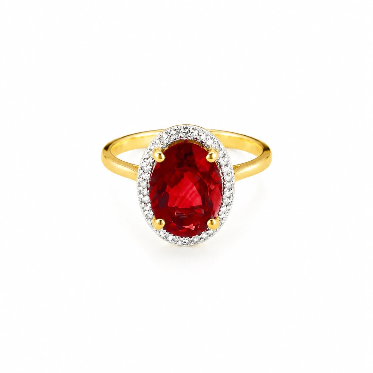 Yellow Gold Diamond & Garnet — Diodata