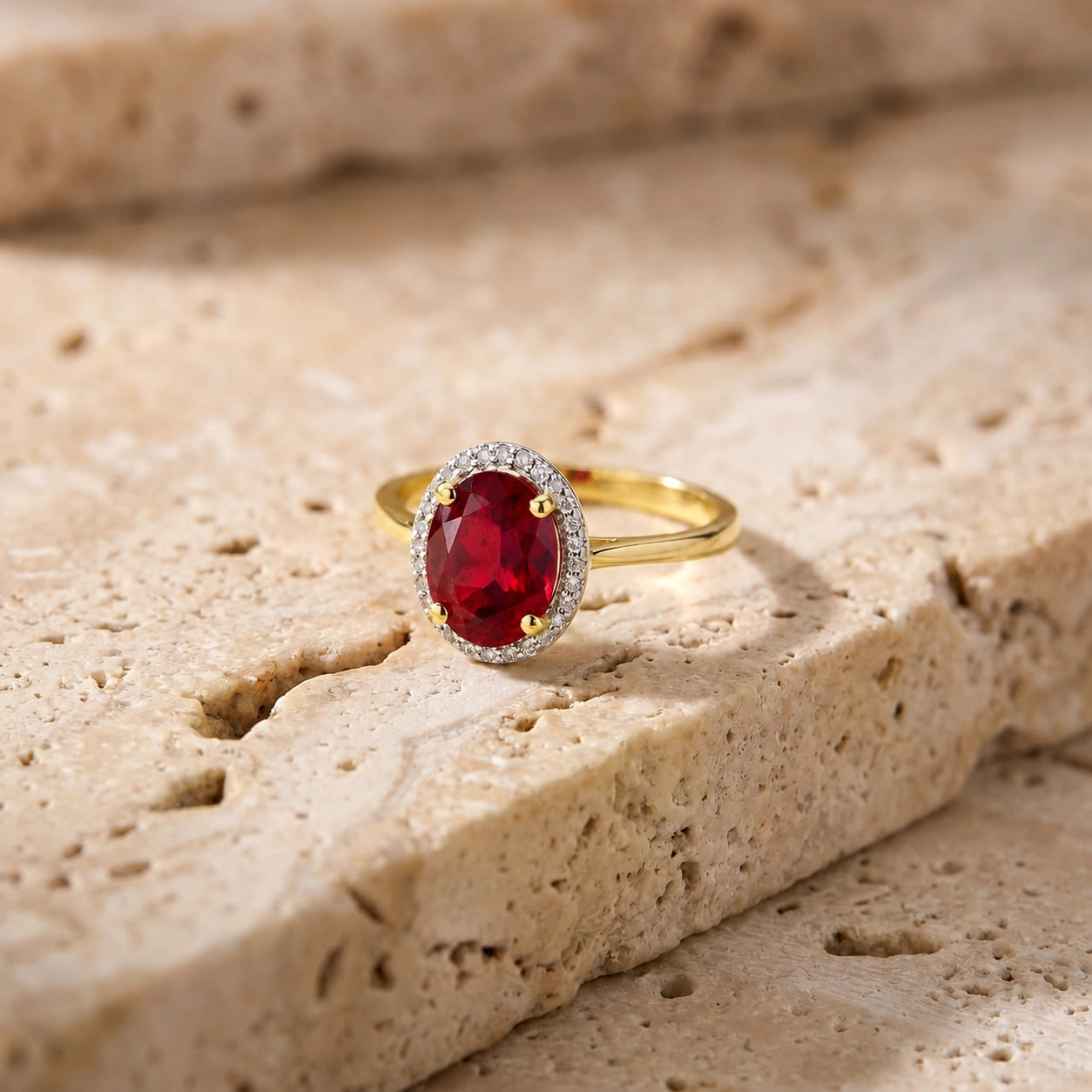 Yellow Gold Diamond & Garnet — Diodata
