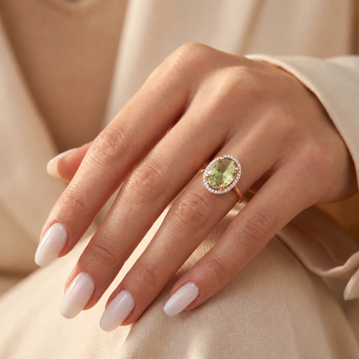 Rose Gold Diamond & Green Amethyst — Diodata
