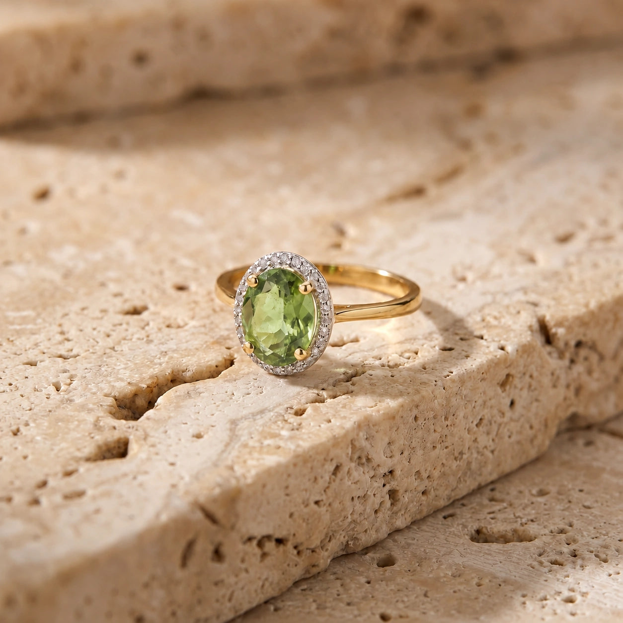 Yellow Gold Diamond & Green Amethyst — Diodata