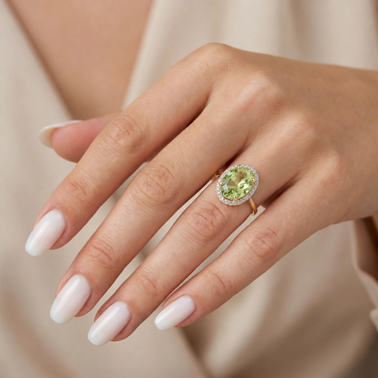Yellow Gold Diamond & Green Amethyst — Diodata