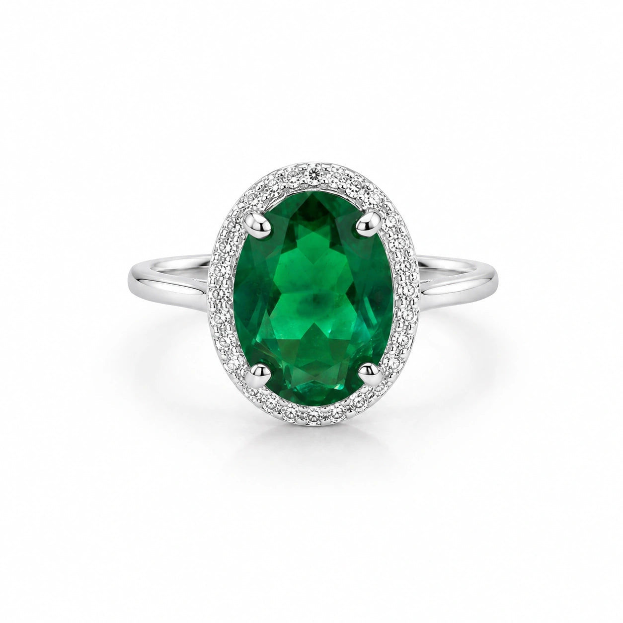 White Gold Emerald & Diamond — Diodata