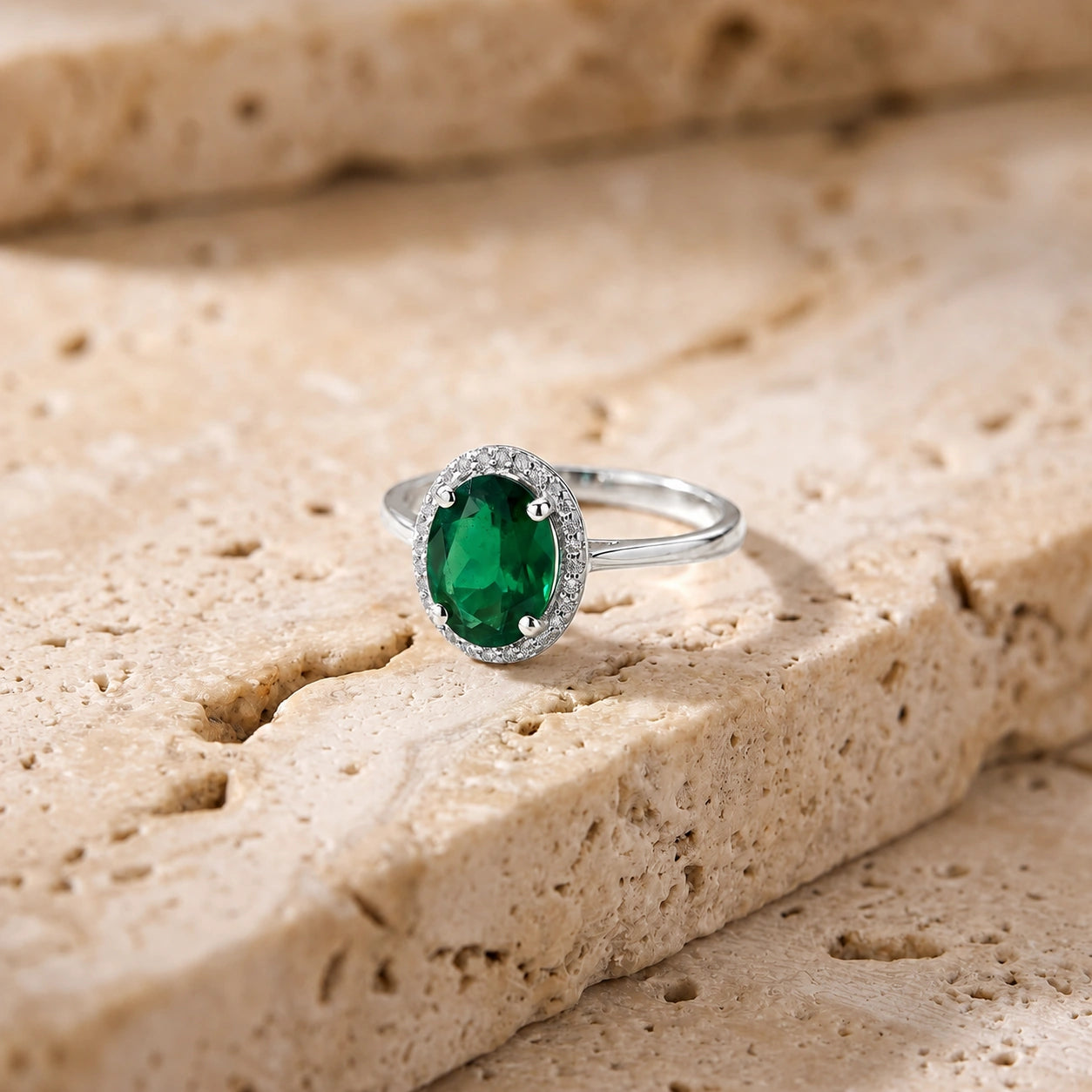 White Gold Emerald & Diamond — Diodata