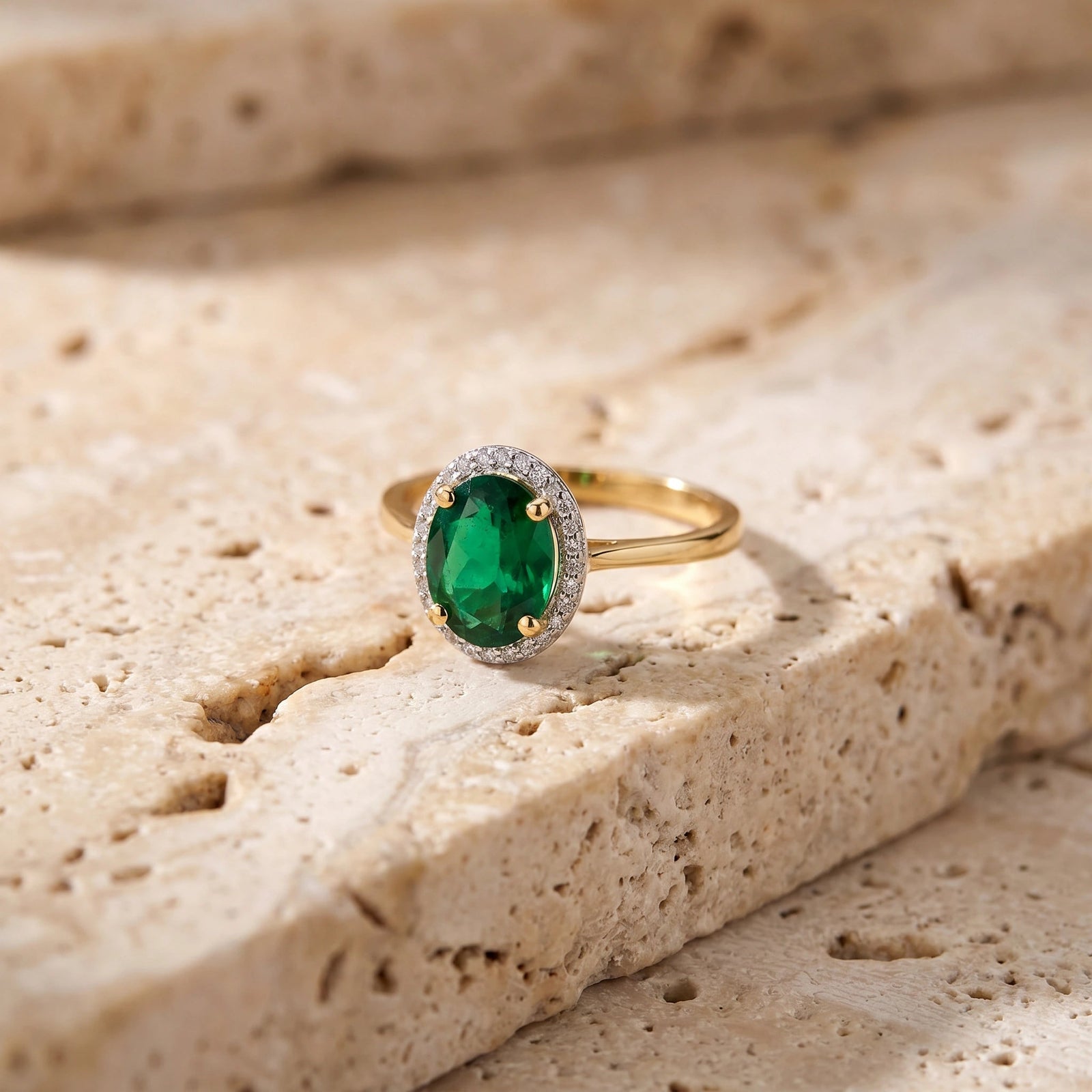 Yellow Gold Emerald & Diamond — Diodata