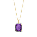 Yellow Gold Pendant Necklace Amethyst 10K — Cinzia