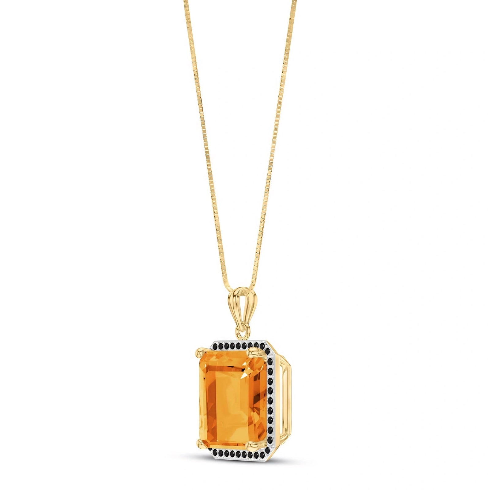 Yellow Gold Pendant Necklace Citrine 10K — Cinzia