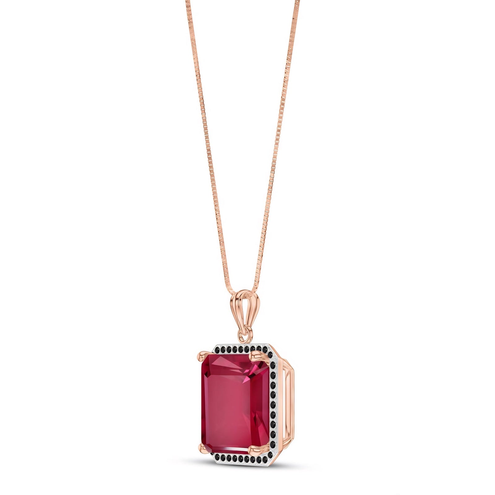 Rose Gold Pendant Necklace Ruby 10K — Cinzia