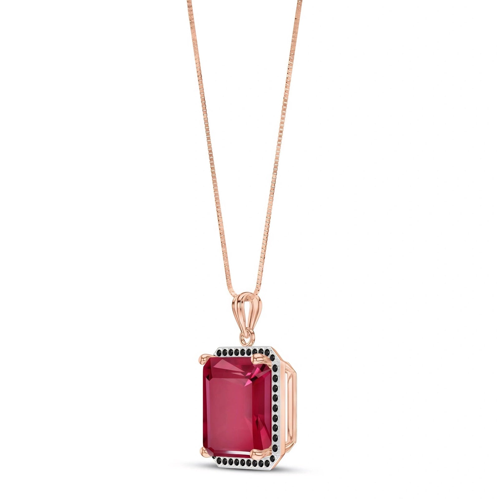 Rose Gold Pendant Necklace Ruby 10K — Cinzia