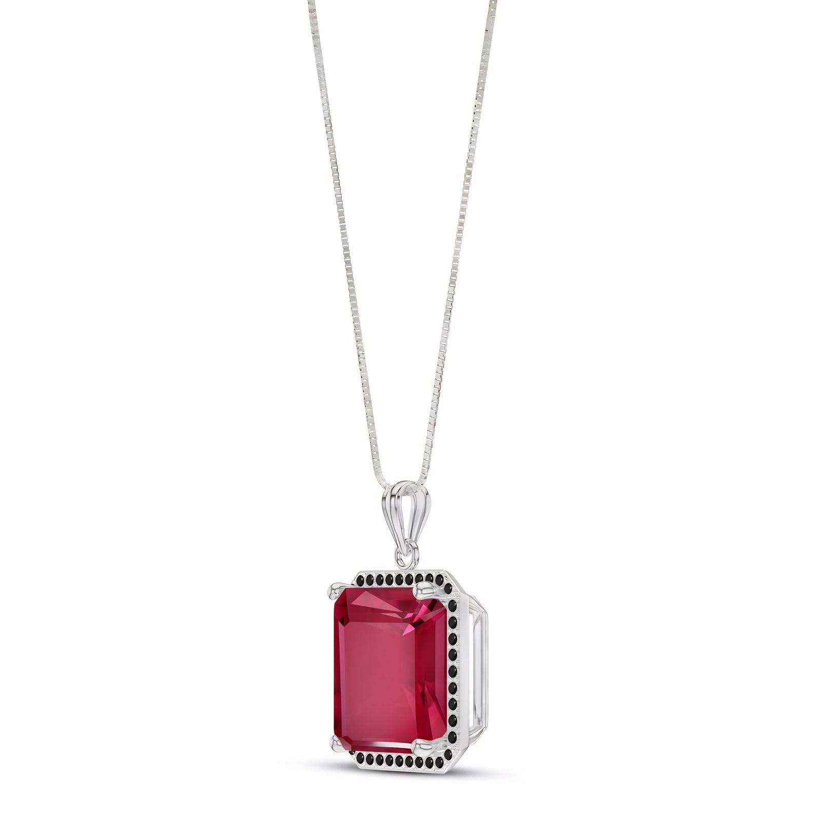 White Gold Pendant Necklace Ruby 10K — Cinzia