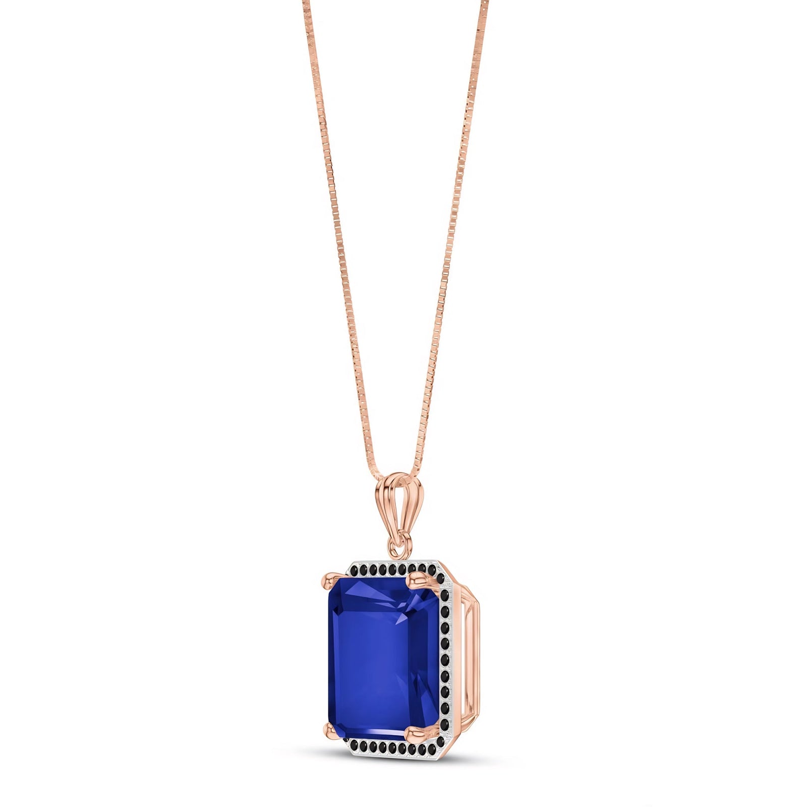 Rose Gold Pendant Necklace Sapphire 10K — Cinzia