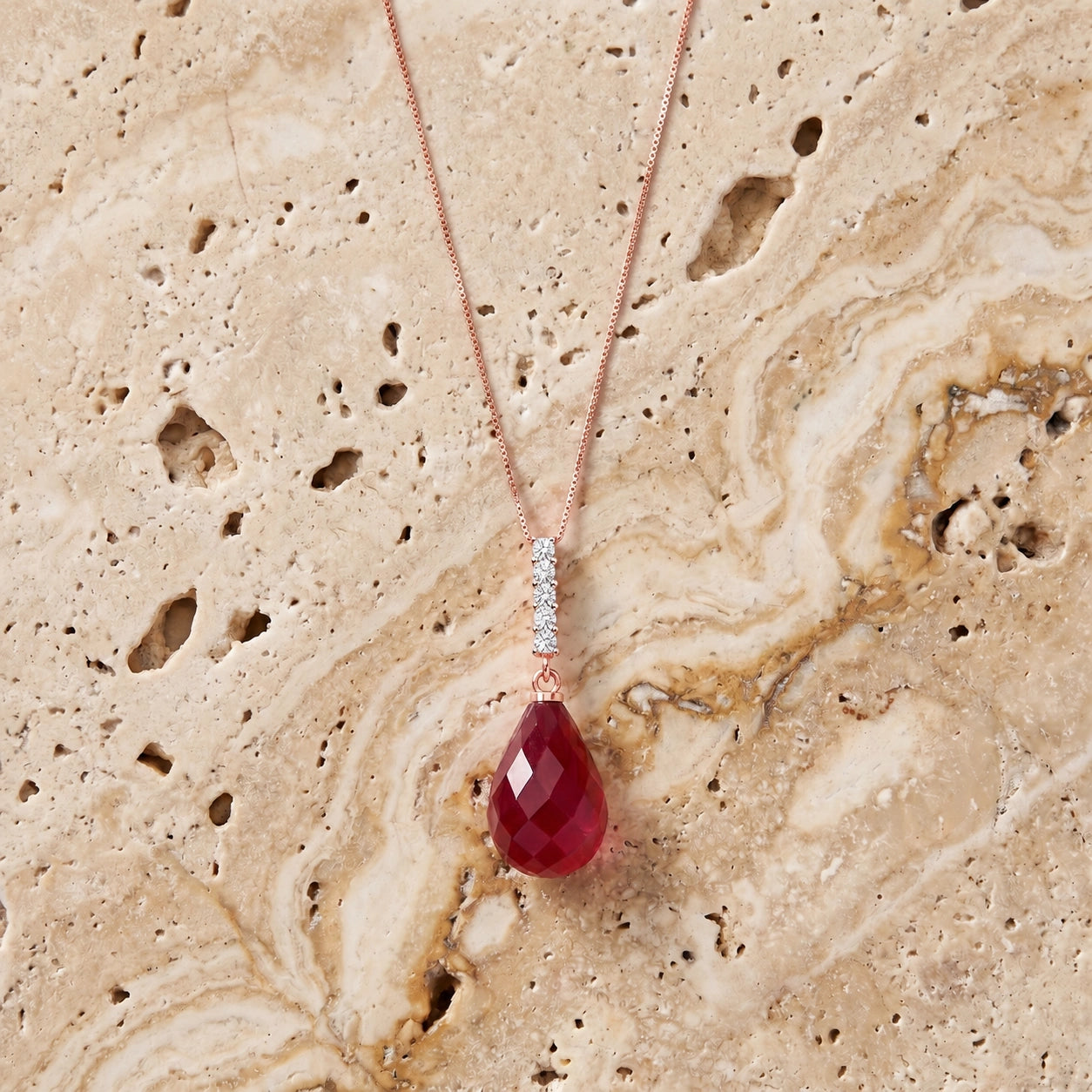 Rose Gold Pendant Necklace Amethyst 10K — Cinzia