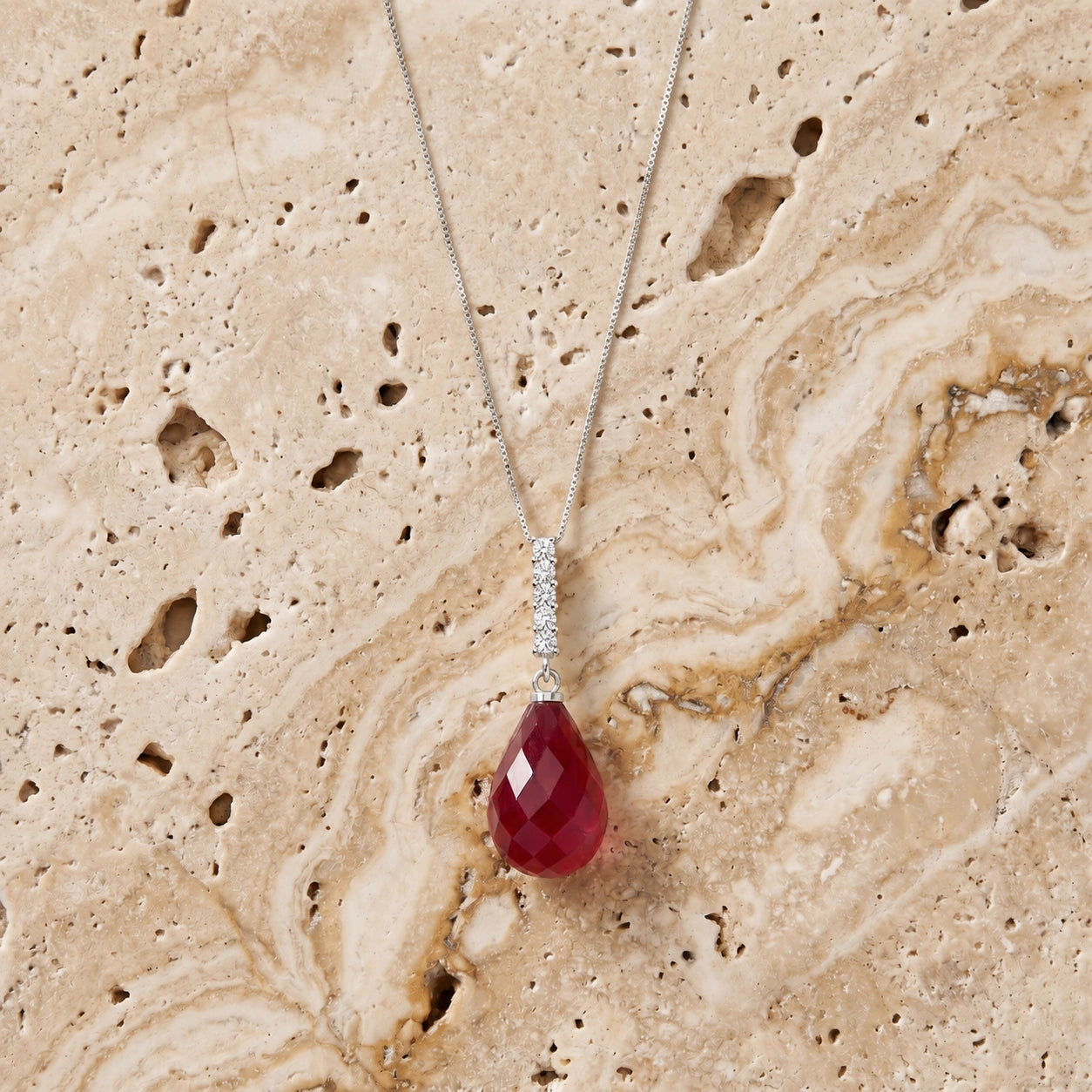 White Gold Pendant Necklace Amethyst 10K — Cinzia