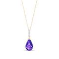 Yellow Gold Pendant Necklace Amethyst 10K — Cinzia