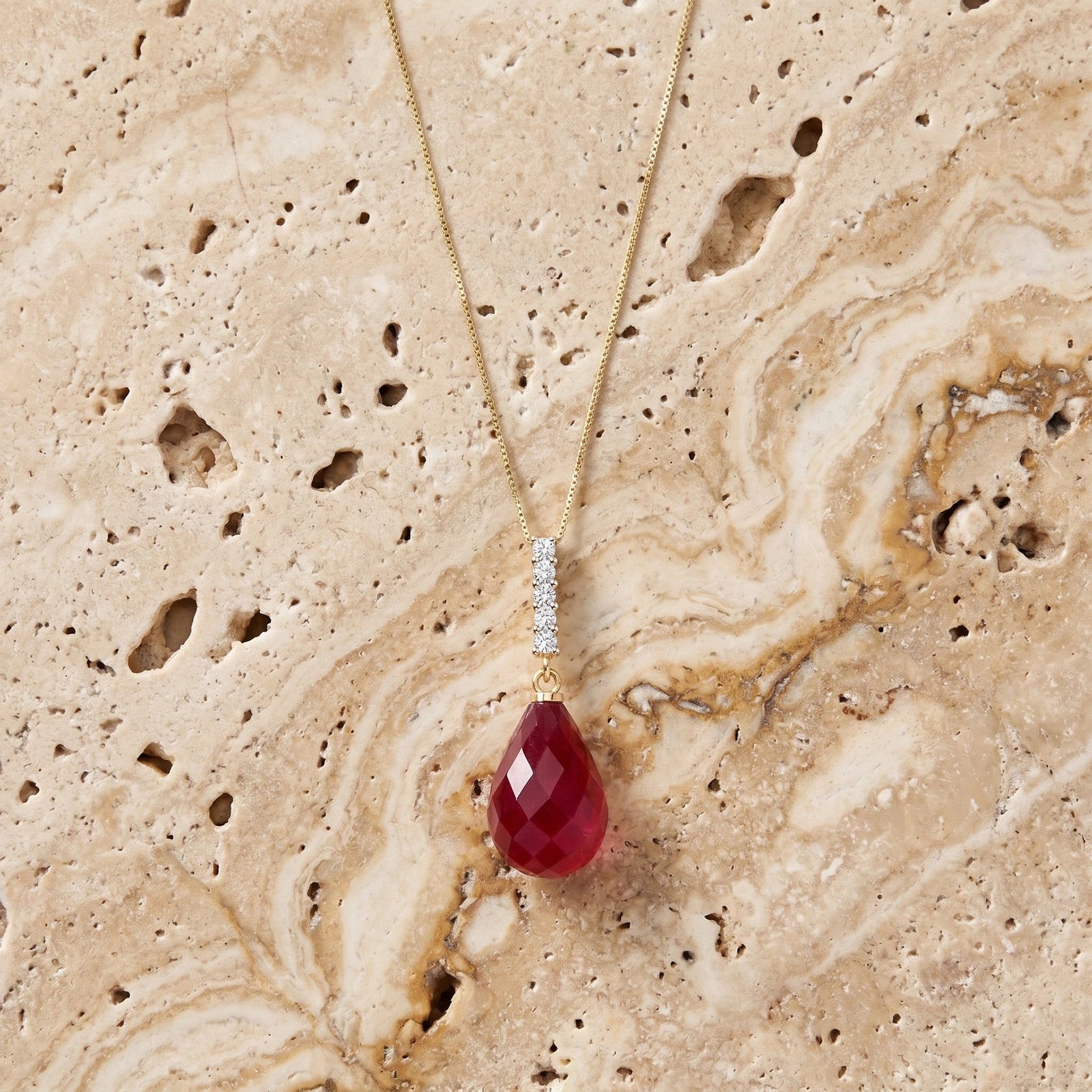 Yellow Gold Pendant Necklace Amethyst 10K — Cinzia
