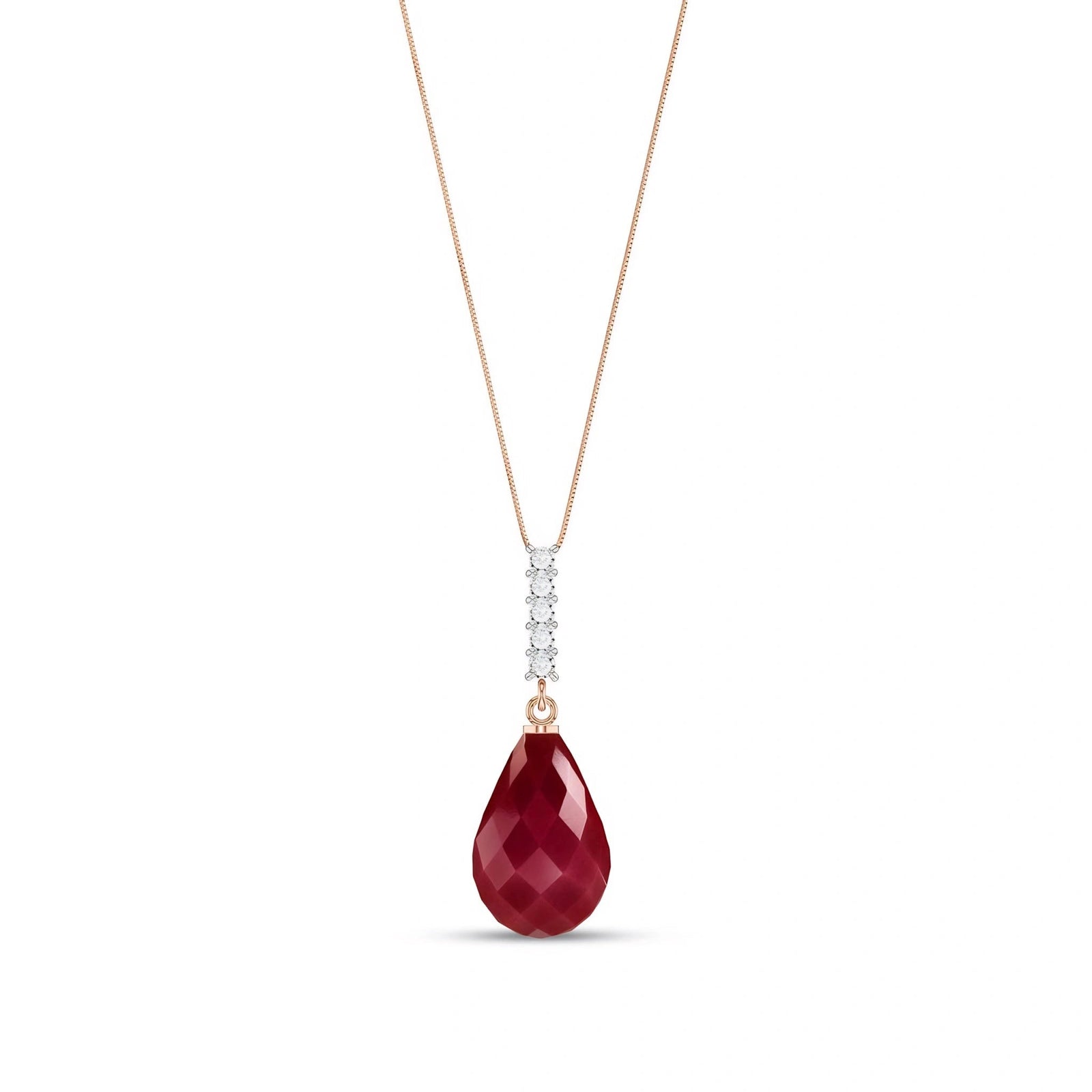 Rose Gold Pendant Necklace Blue Topaz 10K — Cinzia