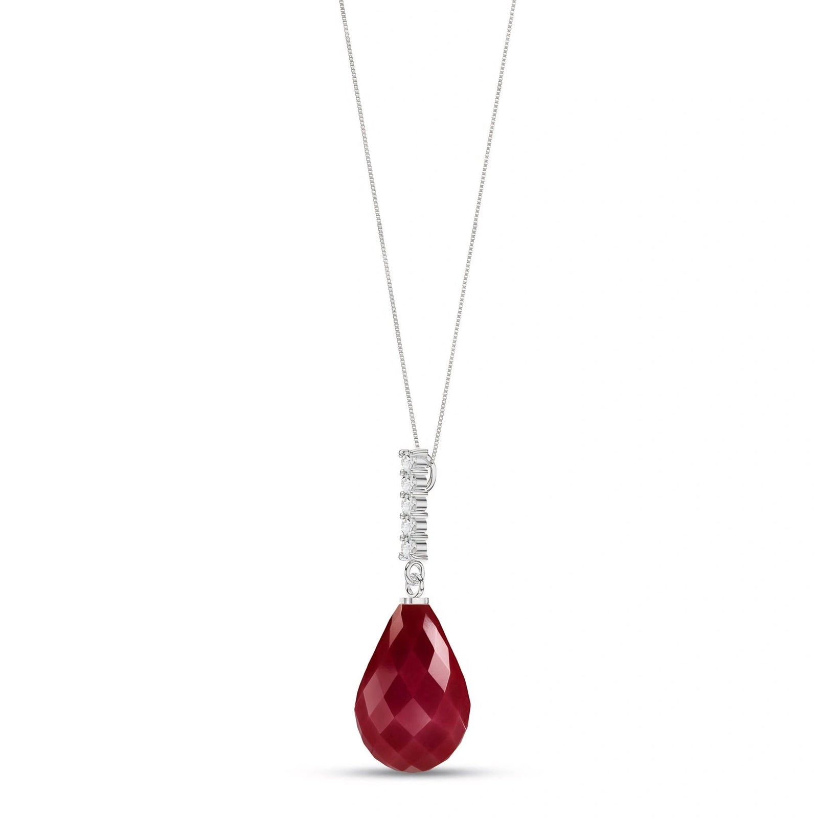 White Gold Pendant Necklace Blue Topaz 10K — Cinzia