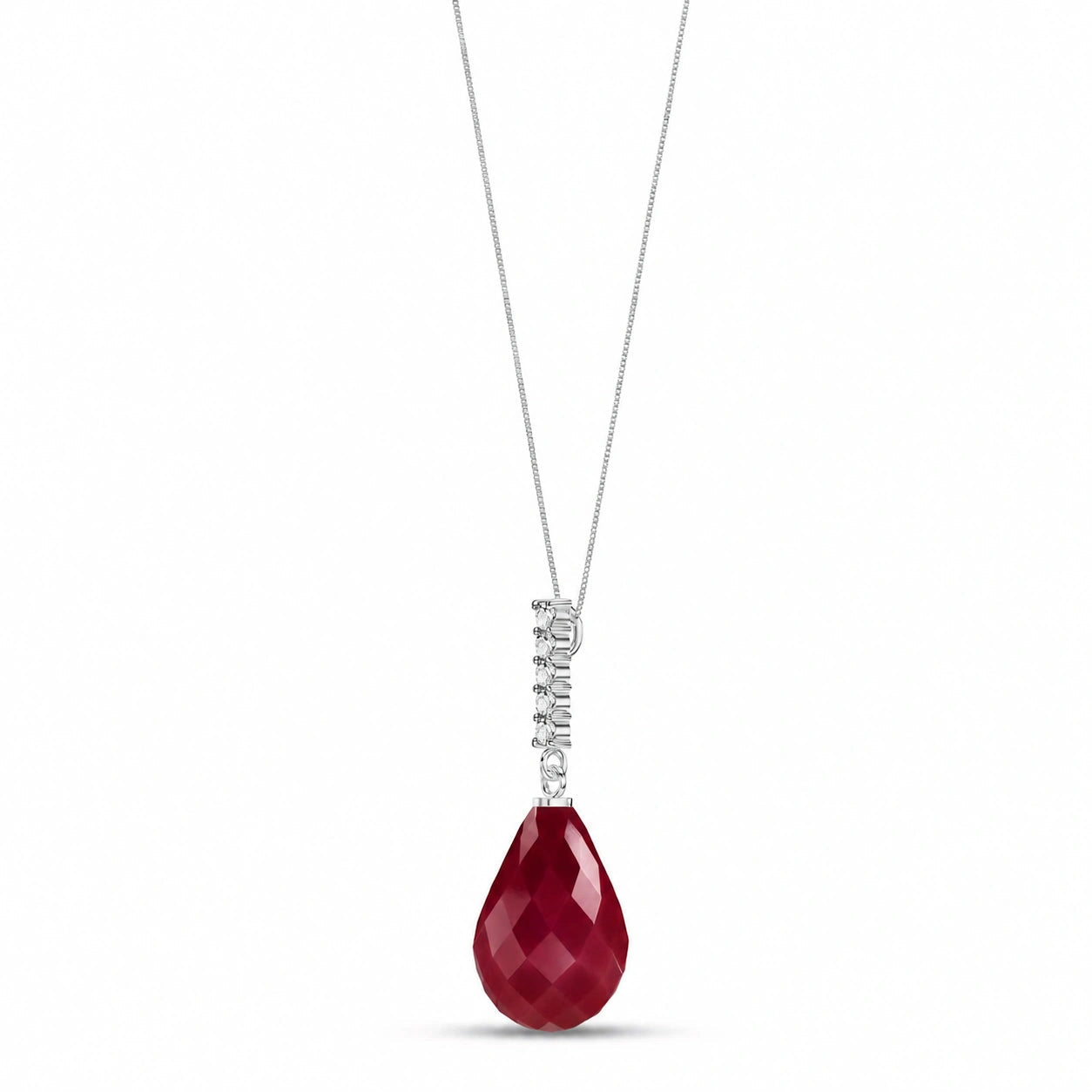 White Gold Pendant Necklace Citrine 10K — Cinzia
