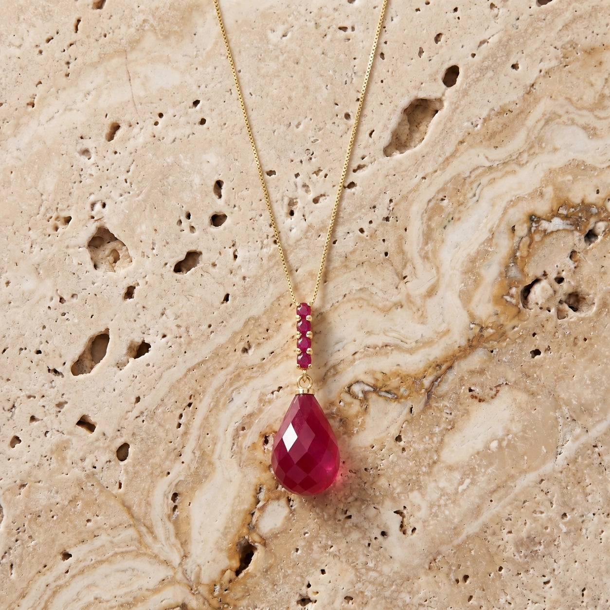 Yellow Gold Pendant Necklace Citrine 10K — Cinzia