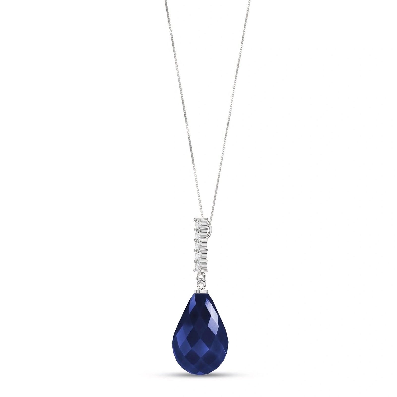 White Gold Pendant Necklace Emerald 10K — Cinzia