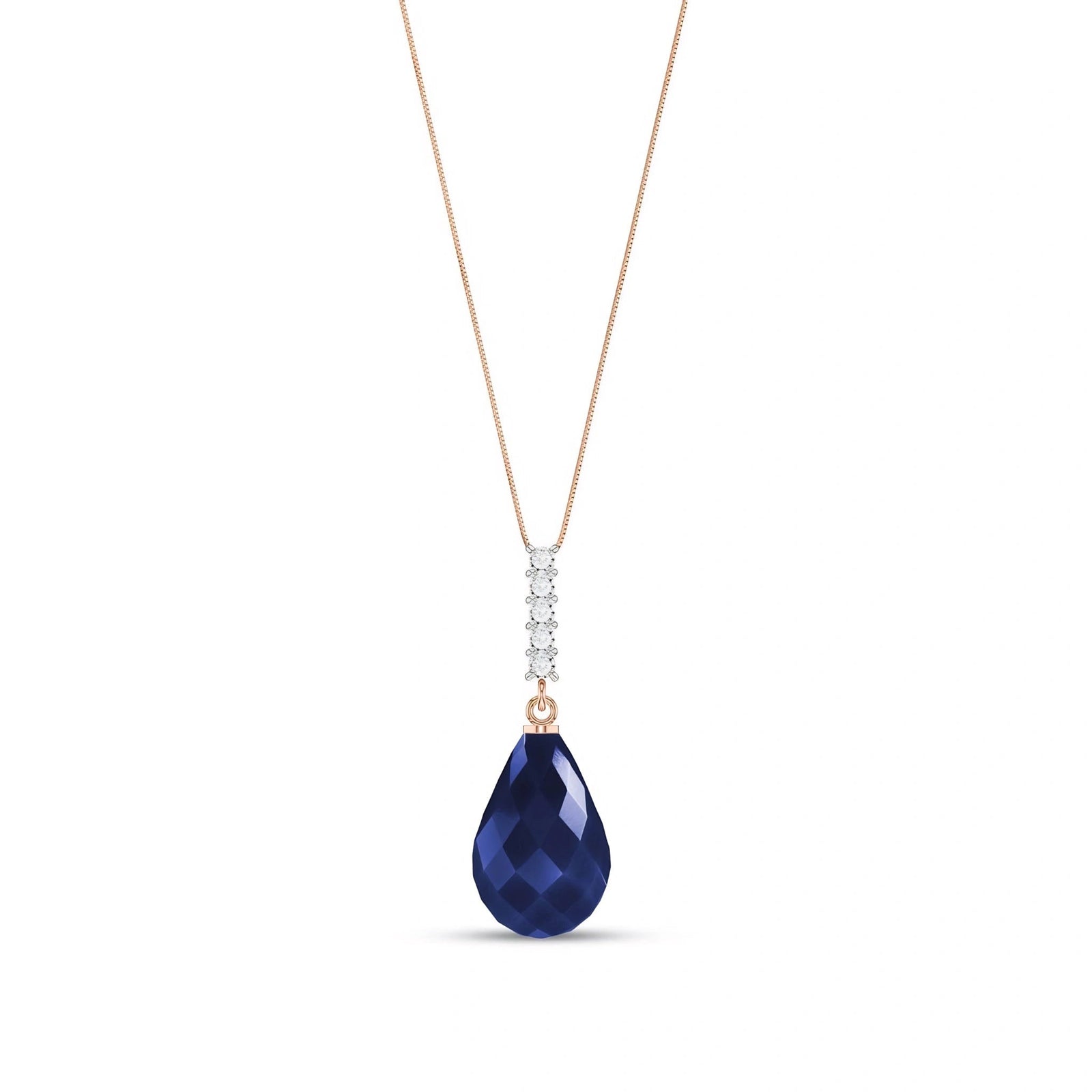 Rose Gold Pendant Necklace Green Amethyst 10K — Cinzia