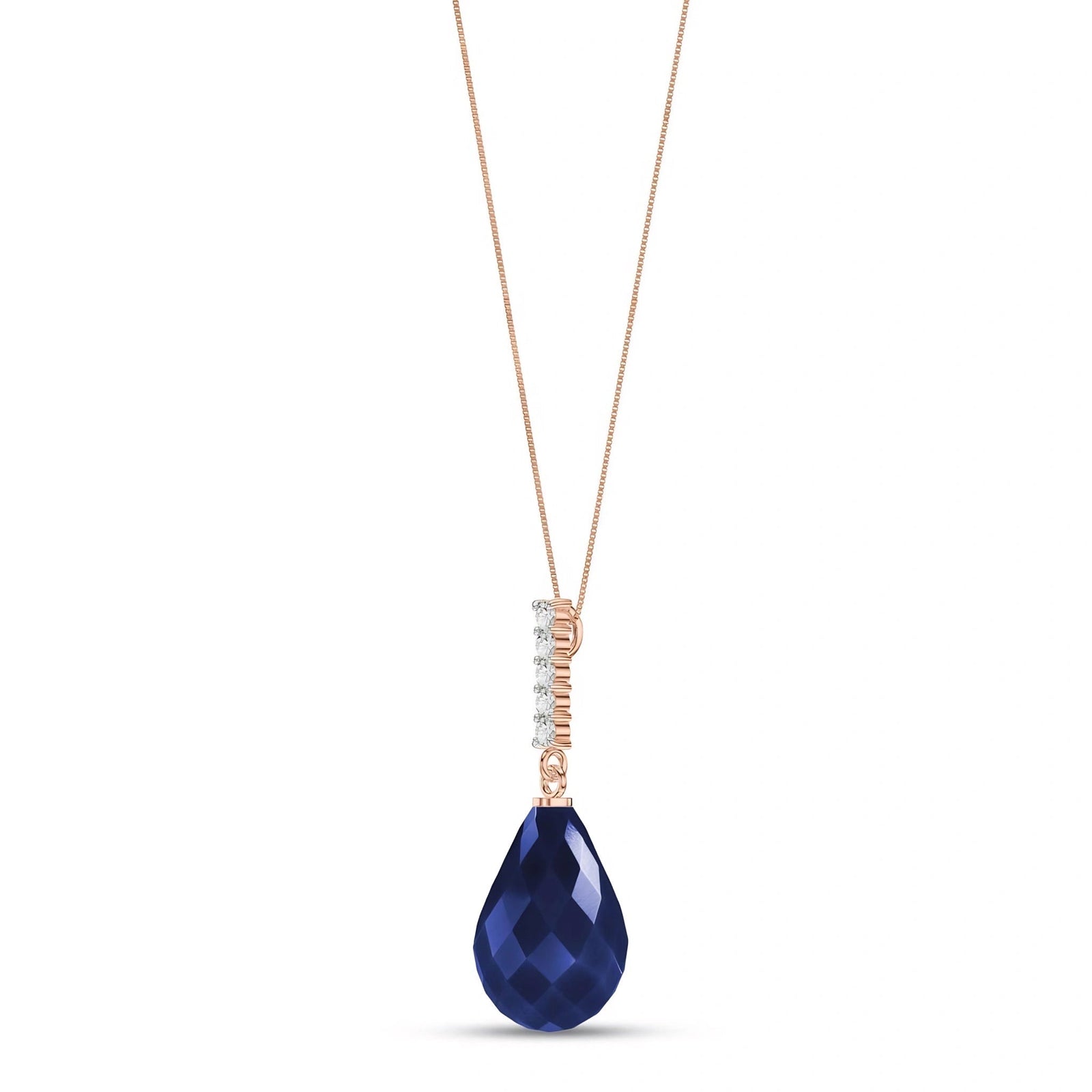 Rose Gold Pendant Necklace Green Amethyst 10K — Cinzia
