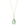 Yellow Gold Pendant Necklace Green Amethyst 10K — Cinzia