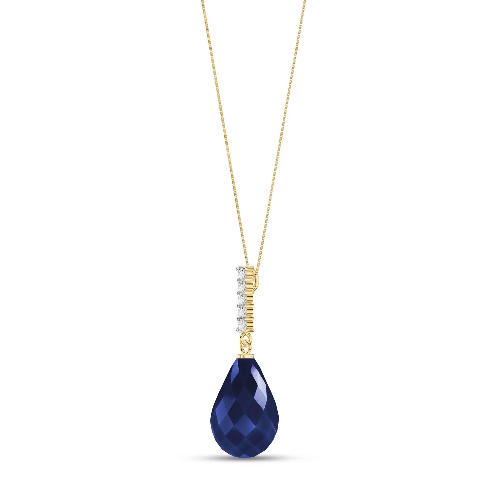 Yellow Gold Pendant Necklace Green Amethyst 10K — Cinzia