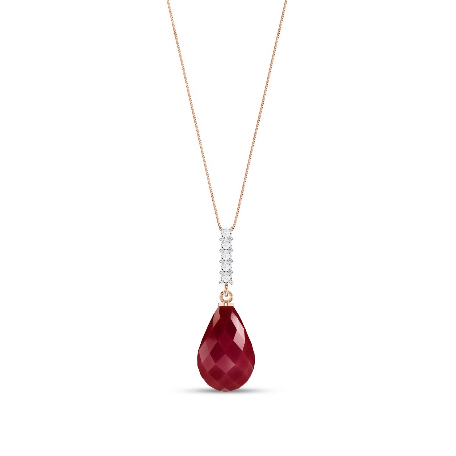 Rose Gold Pendant Necklace Ruby 10K — Cinzia
