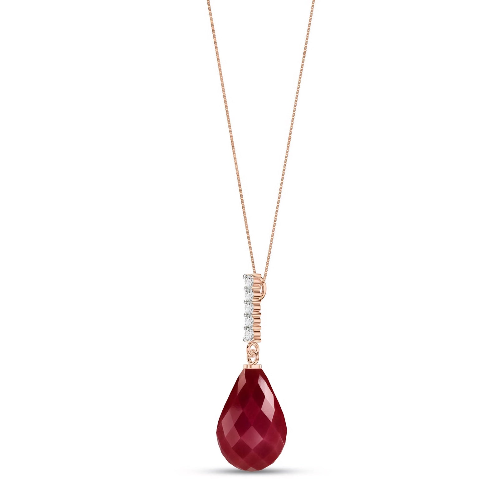 Rose Gold Pendant Necklace Ruby 10K — Cinzia