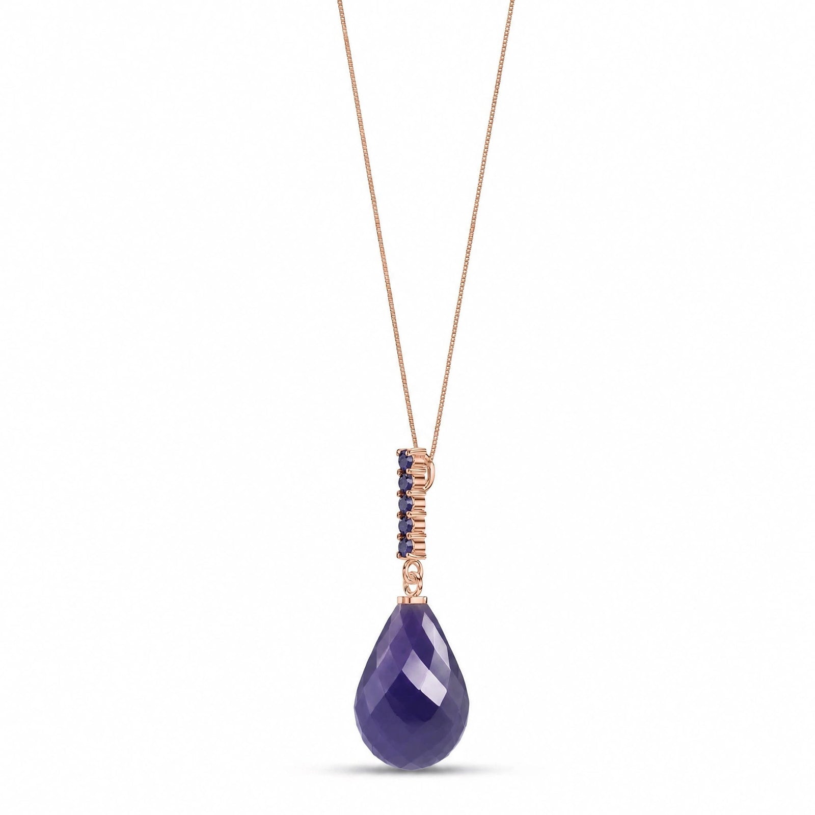 Rose Gold Pendant Necklace Ruby 10K — Cinzia