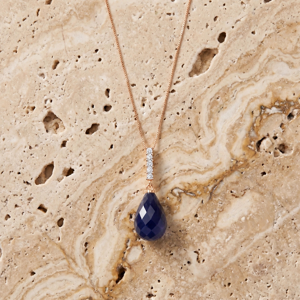 Rose Gold Pendant Necklace Ruby 10K — Cinzia