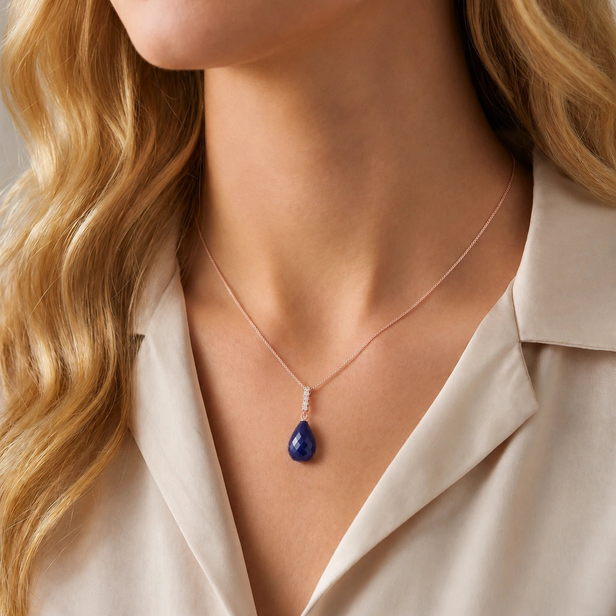 Rose Gold Pendant Necklace Ruby 10K — Cinzia