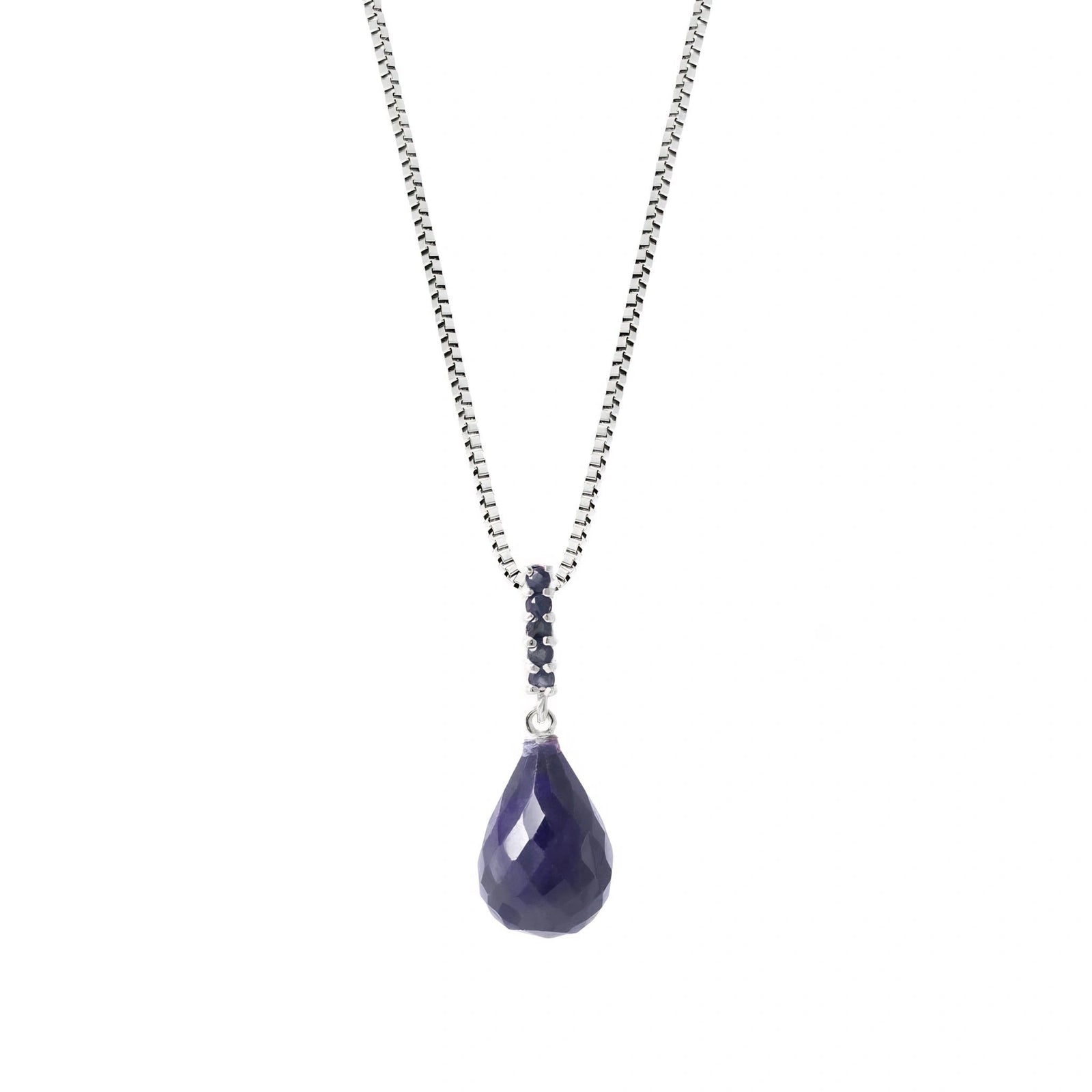 White Gold Pendant Necklace Ruby 10K — Cinzia