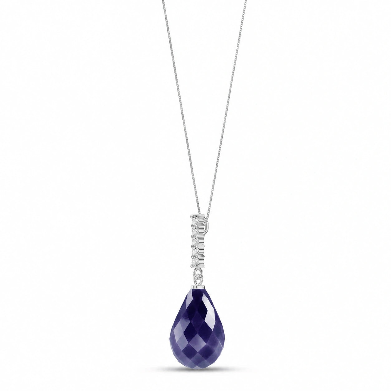 White Gold Pendant Necklace Ruby 10K — Cinzia
