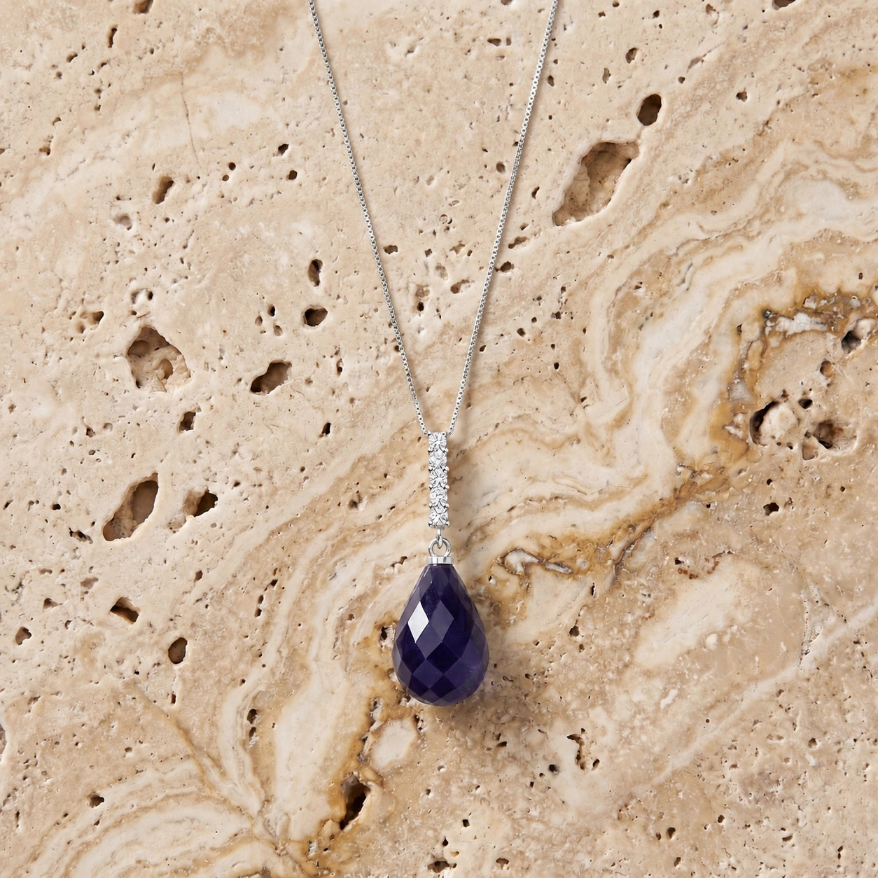 White Gold Pendant Necklace Ruby 10K — Cinzia