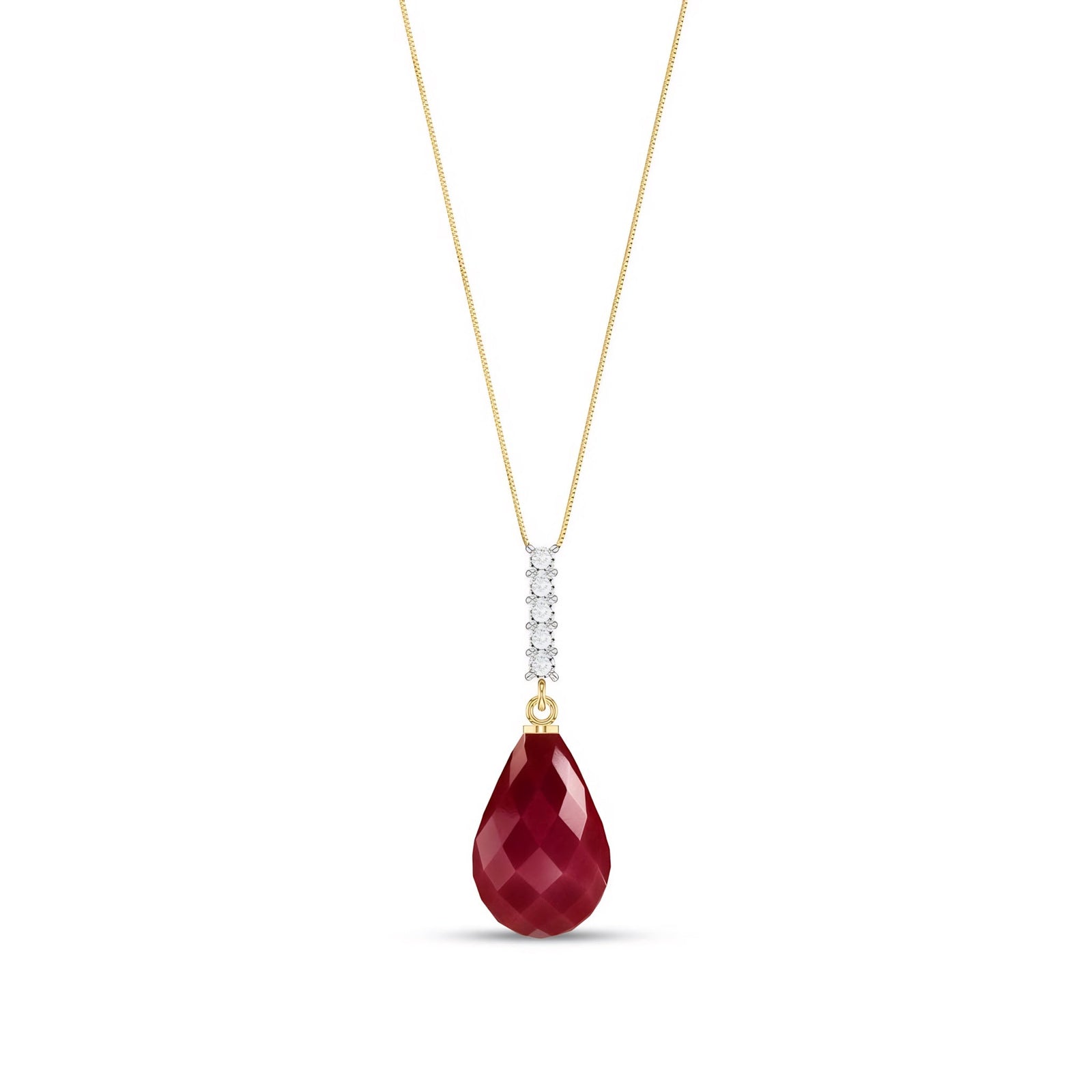 Yellow Gold Pendant Necklace Ruby 10K — Cinzia