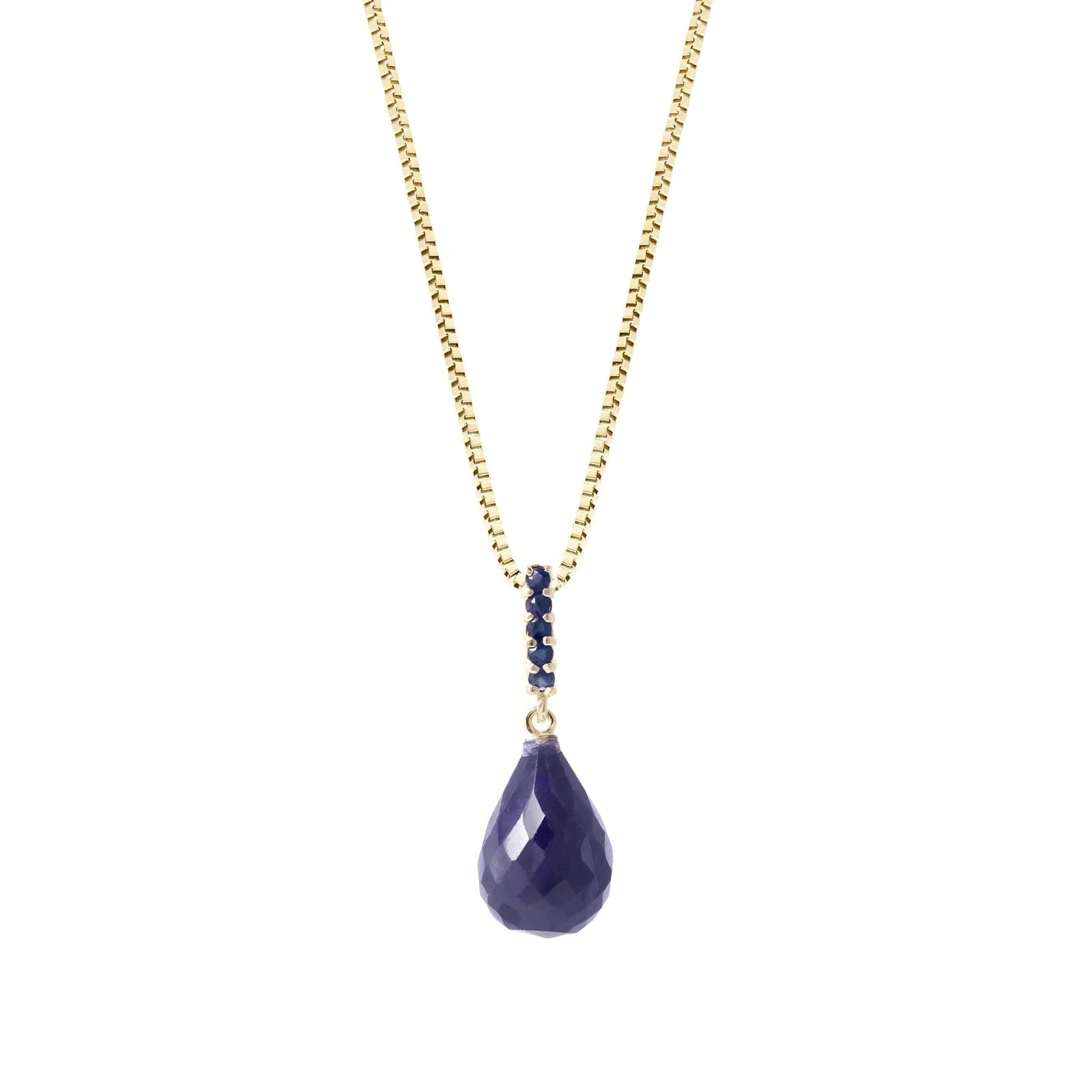 Yellow Gold Pendant Necklace Ruby 10K — Cinzia