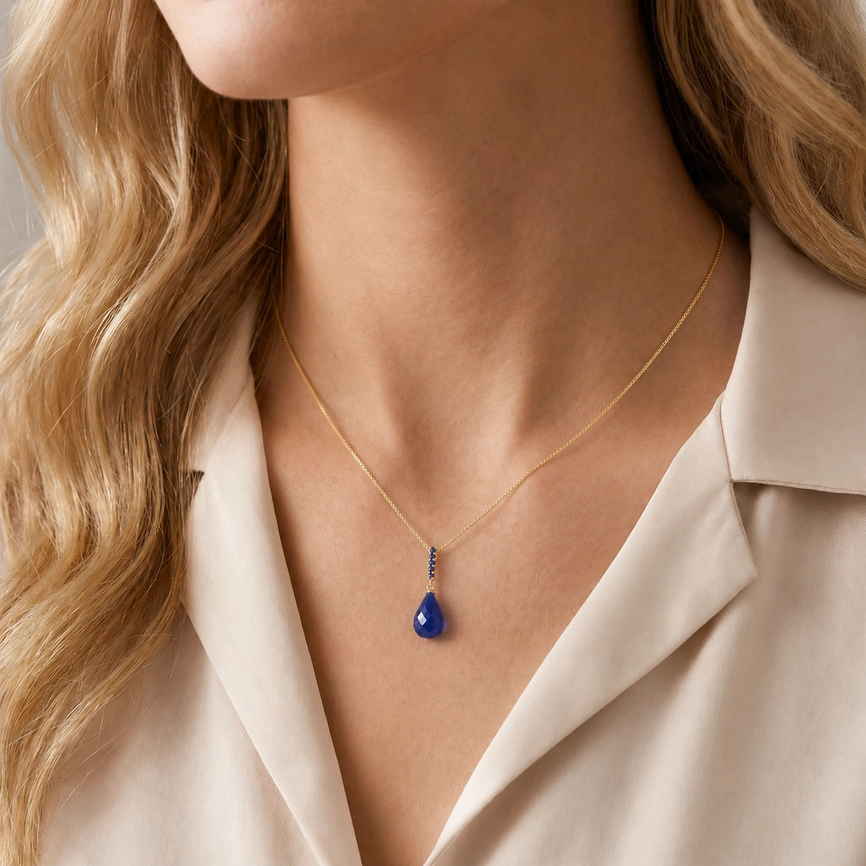 Yellow Gold Pendant Necklace Ruby 10K — Cinzia