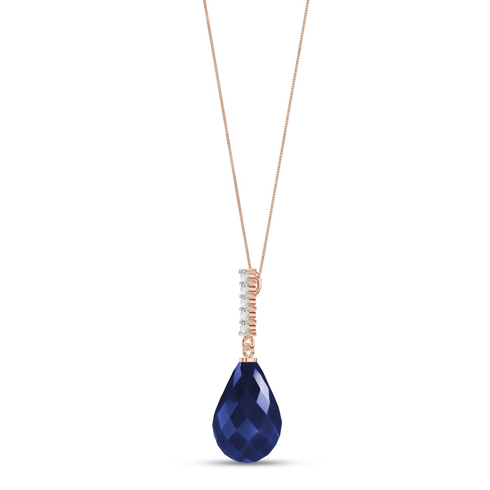 Rose Gold Pendant Necklace Sapphire 10K — Cinzia