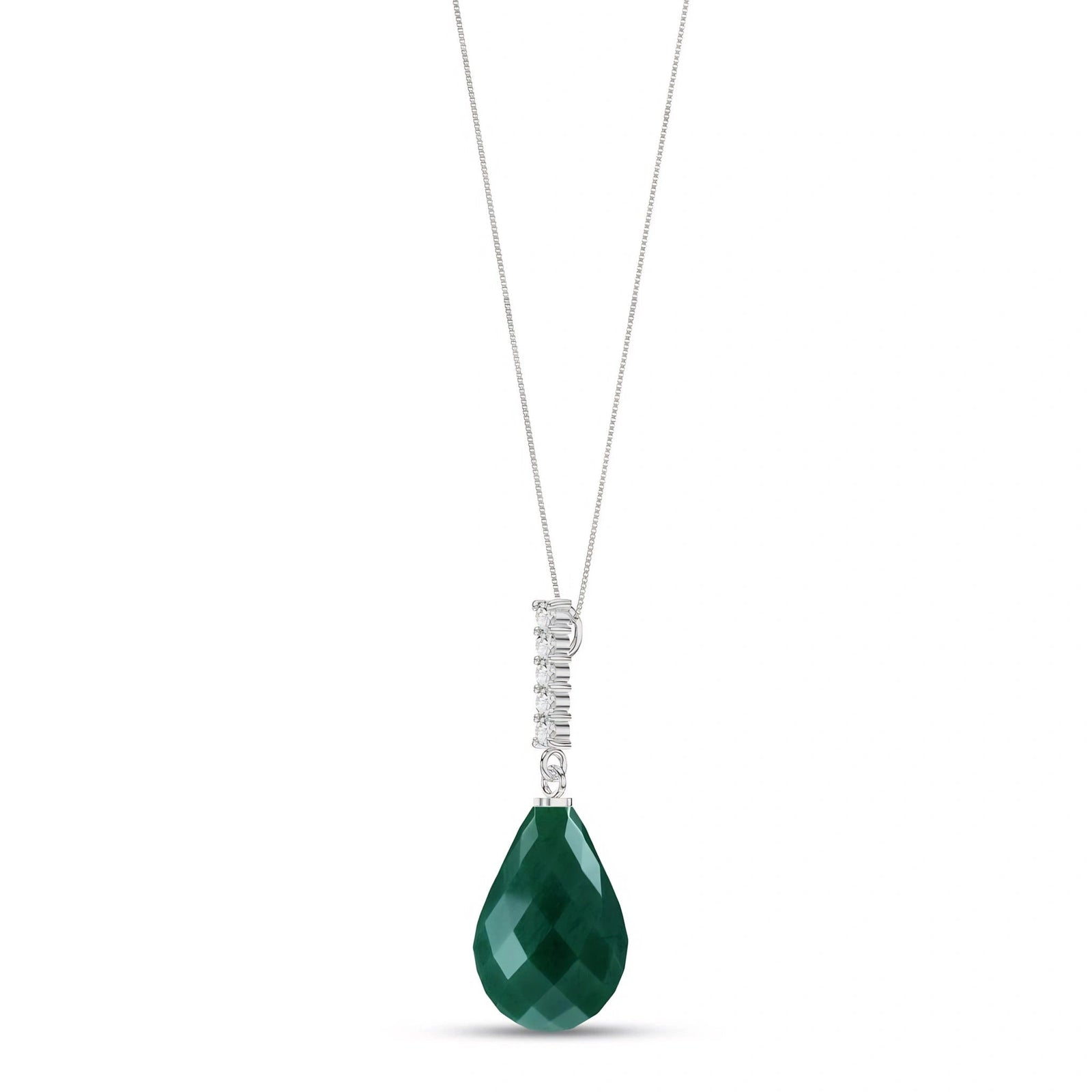 White Gold Pendant Necklace Sapphire 10K — Cinzia