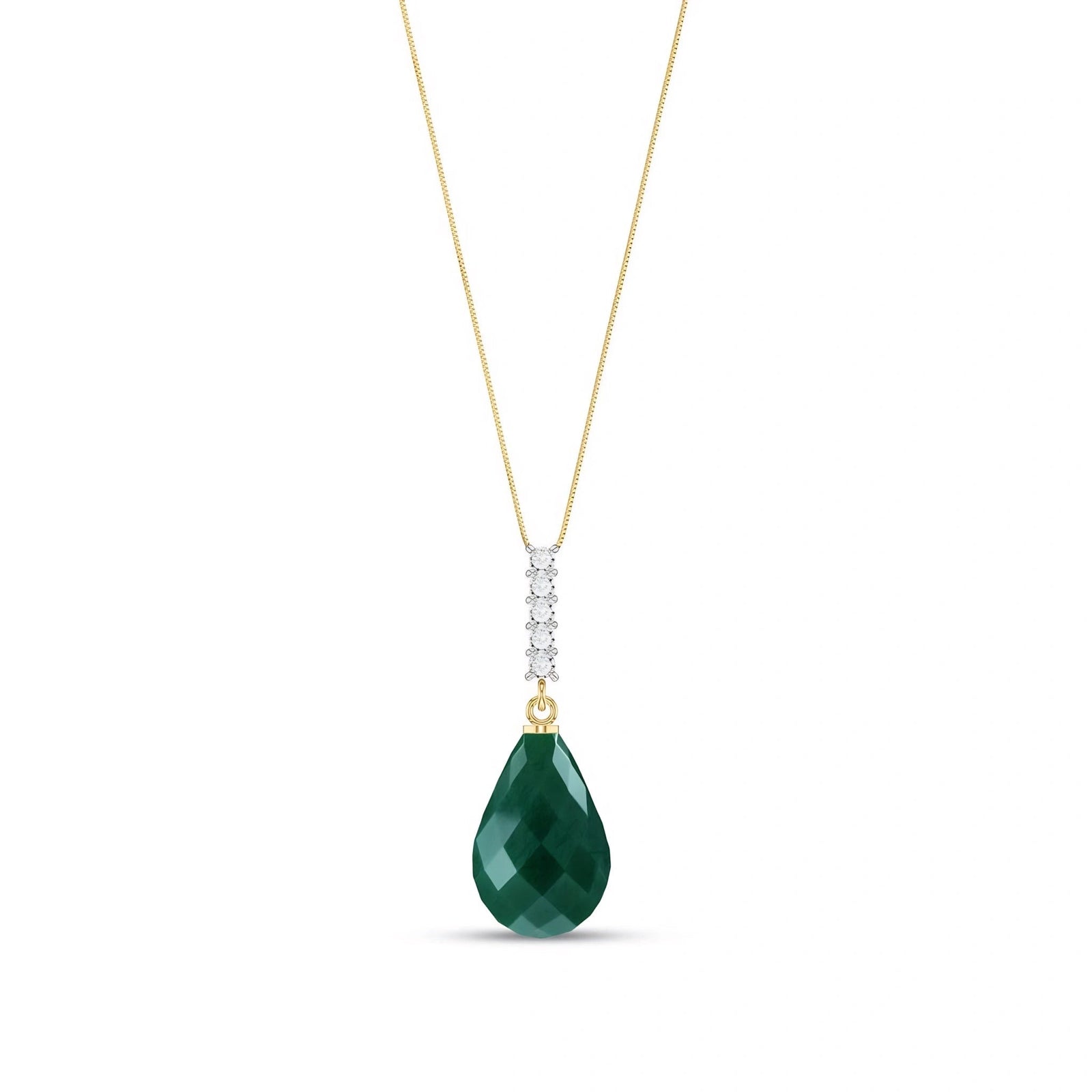Yellow Gold Pendant Necklace Sapphire 10K — Cinzia