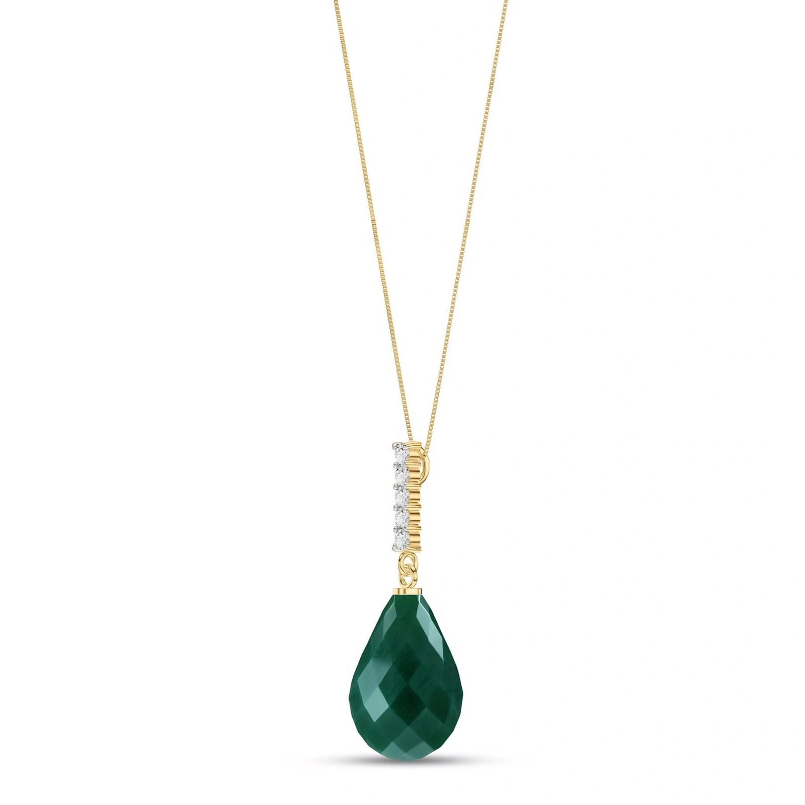 Yellow Gold Pendant Necklace Sapphire 10K — Cinzia