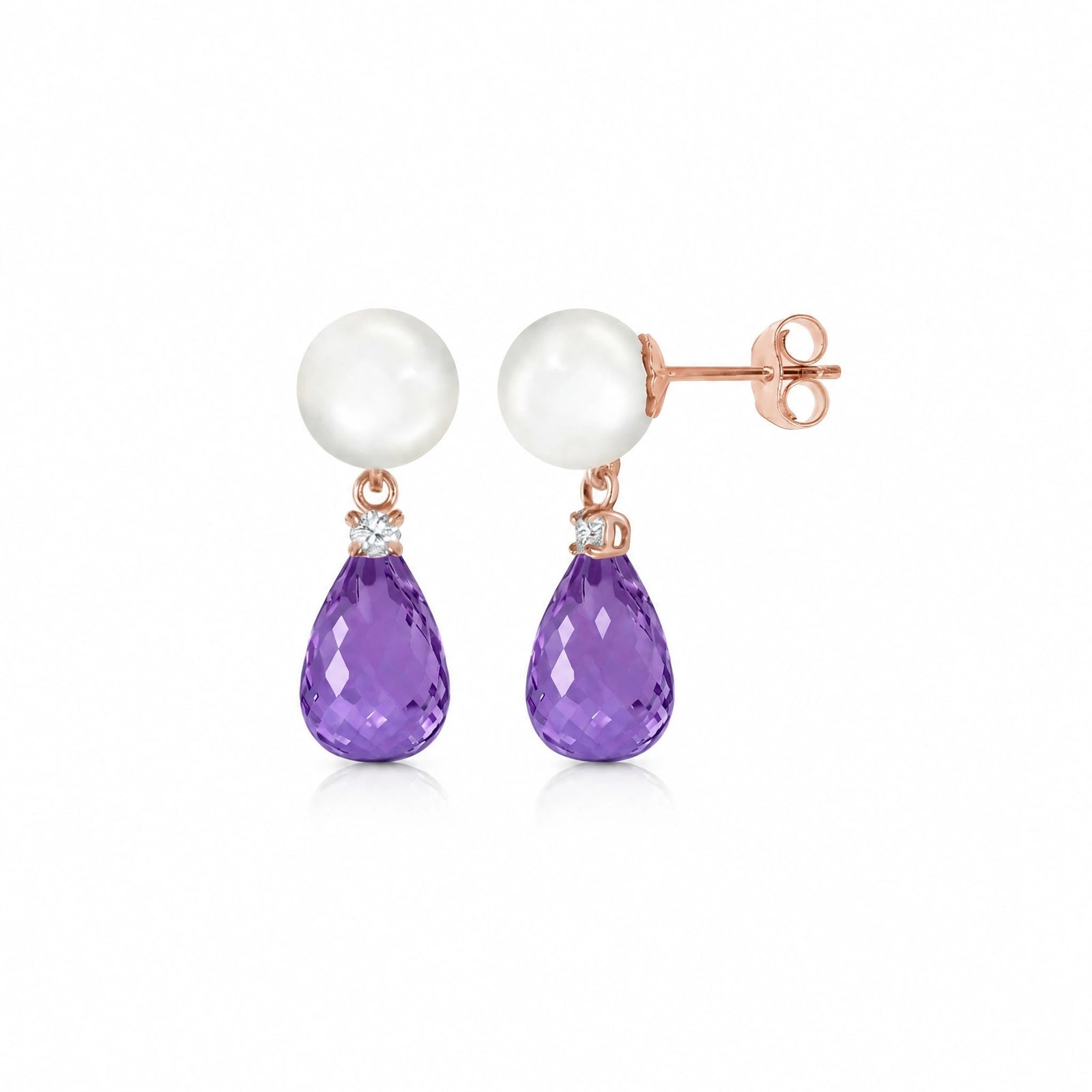 Rose Gold Amethyst & Pearl & Diamond — Rosaflora
