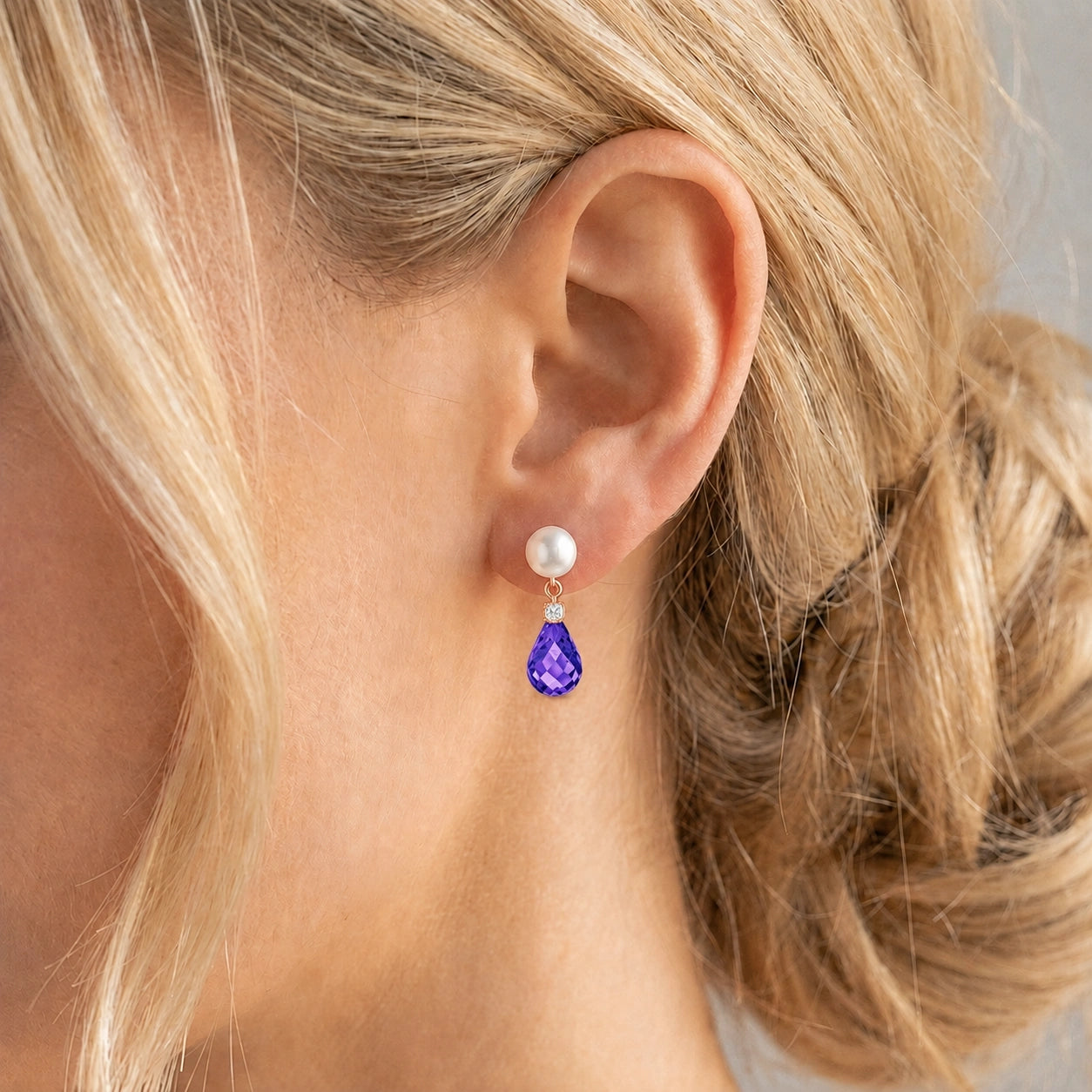 Rose Gold Amethyst & Pearl & Diamond — Rosaflora