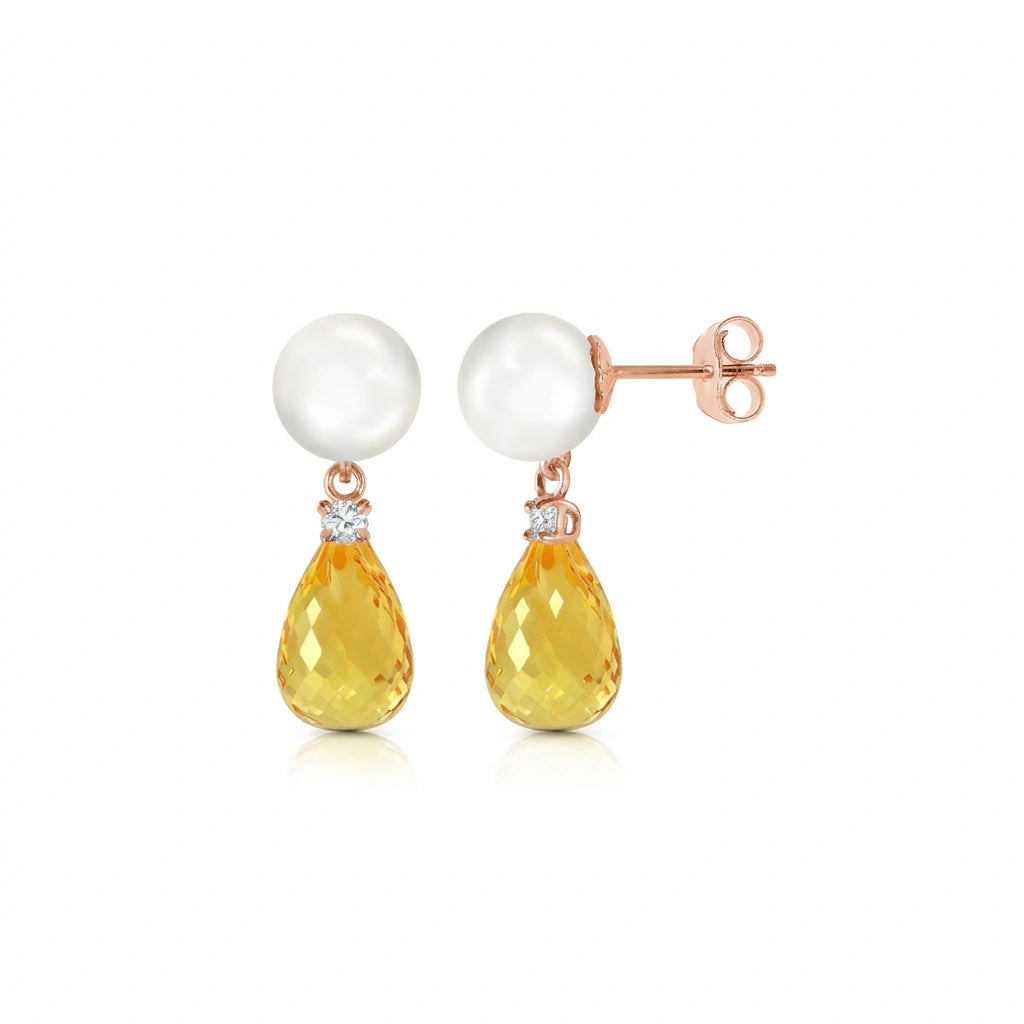 Rose Gold Citrine & Pearl & Diamond — Rosaflora